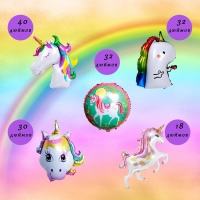 Шары фольгированные «Единороги», набор 5 шт. Шары фольгированные «Единороги», набор 5 шт.
