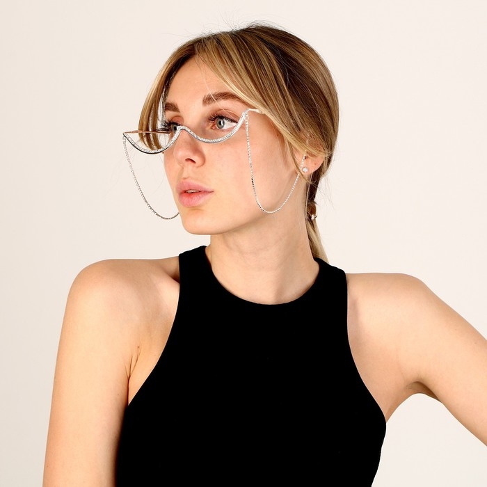 Очки карнавальные стразы, с цепью Очки карнавальные стразы, с цепью