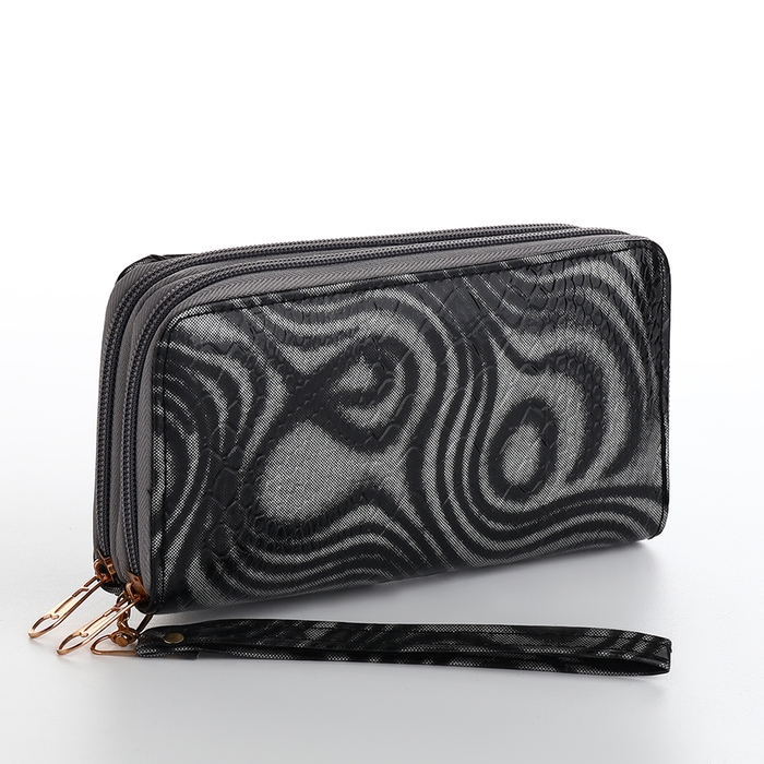 Кошелёк женский на молниях, цвет серый Кошелёк женский на молниях, цвет серый