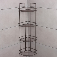 Полка угловая для ванной 4-х ярусная Эконом, 219×219×836 cм, цвет медная искра Полка угловая для ванной 4-х ярусная Эконом, 219×219×836 cм, цвет медная искра