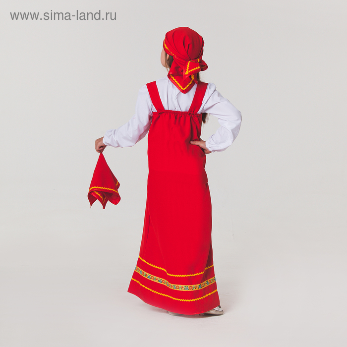 Карнавальный костюм «Матрёшка», платок, сарафан, косынка, рубашка, рост 122-128 см, 6-7 лет Карнавальный костюм «Матрёшка», платок, сарафан, косынка, рубашка, рост 122-128 см, 6-7 лет