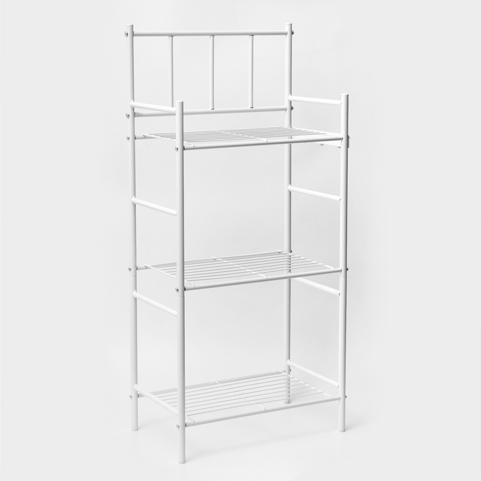 Стеллаж 3-х ярусный напольный, 43&times;26&times;93,5 см, цвет белый
