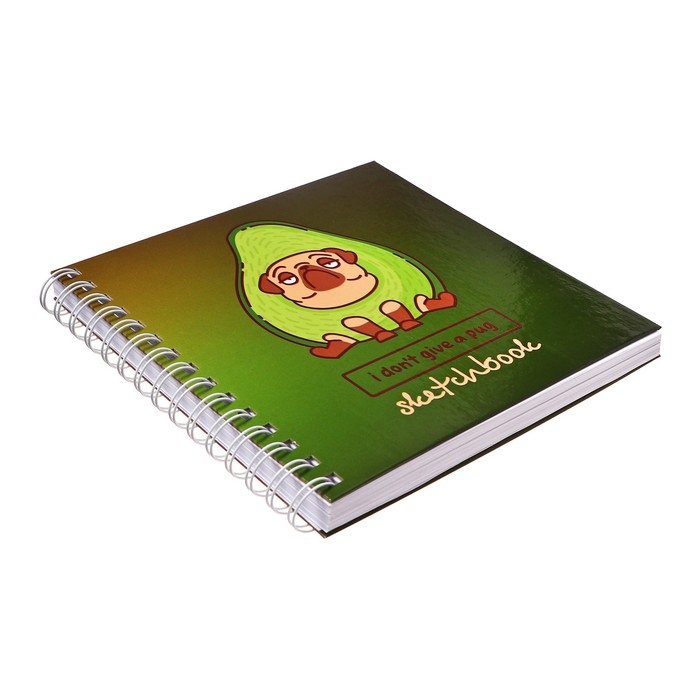 Скетчбук 195 х 195 мм, 80 листов на гребне "Вредина", твёрдая обложка, блок 100 г/м&sup2;