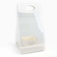 Коробка подарочная складная переноска для цветов, упаковка, &laquo;Чистота&raquo;, 20 x 20 x 4 см