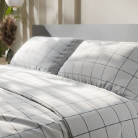 Постельное бельё Этель 2 сп "Клетка" цвет белый 175х215, 200х220, 50х70-2 шт, бязь, 125 г/м2