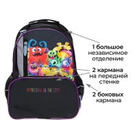 Рюкзак школьный, 37 х 26 х 13 см, эргономичная спинка, Calligrata ОРТ "Монстрики" Рюкзак школьный, 37 х 26 х 13 см, эргономичная спинка, Calligrata ОРТ "Монстрики"