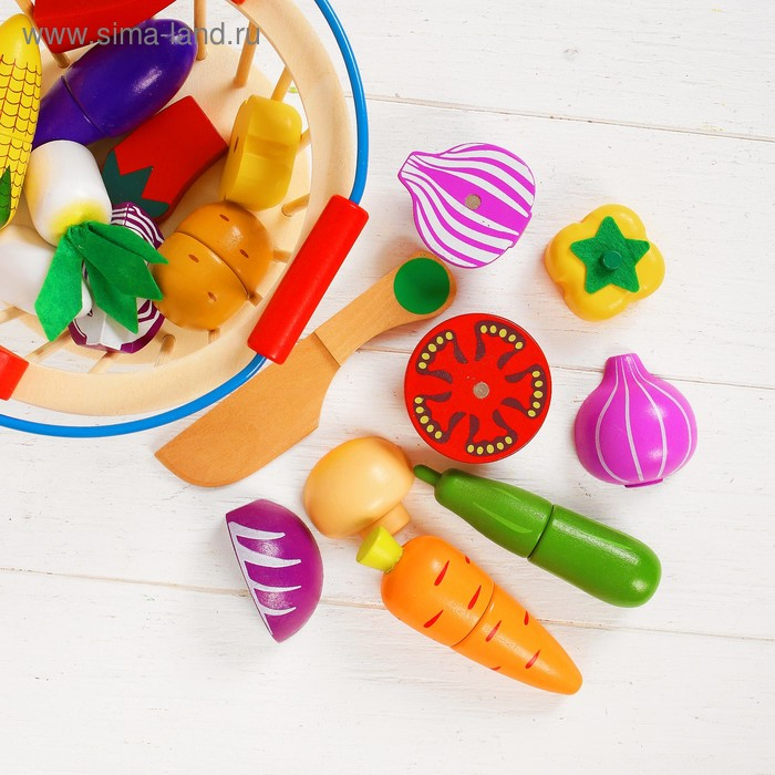 Игровой набор Игровой набор "Овощи в корзине", 14 овощей: 5,5 × 5 см