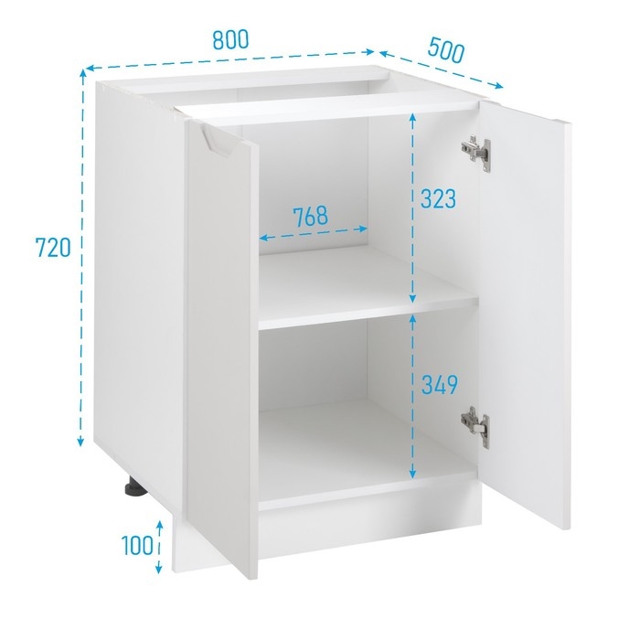Шкаф напольный 800 Хельга, 800х500х824, Белый/Грей софт МДФ Шкаф напольный 800 Хельга, 800х500х824, Белый/Грей софт МДФ