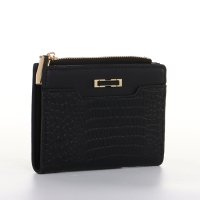 Кошелёк женский на кнопке, цвет чёрный Кошелёк женский на кнопке, цвет чёрный