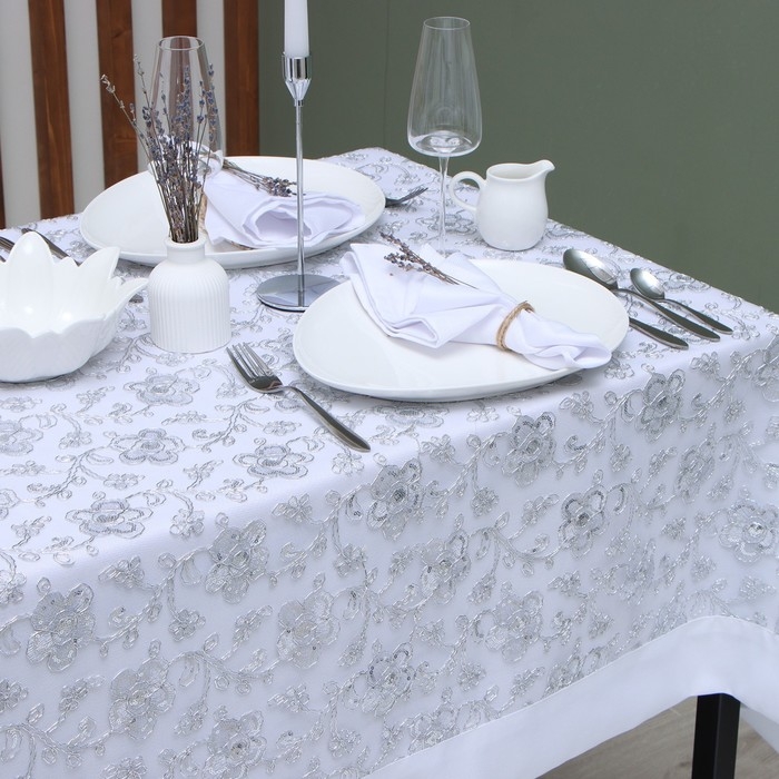 Скатерть Этель с пайетками, 85 х 85 &plusmn;5 см, п/э