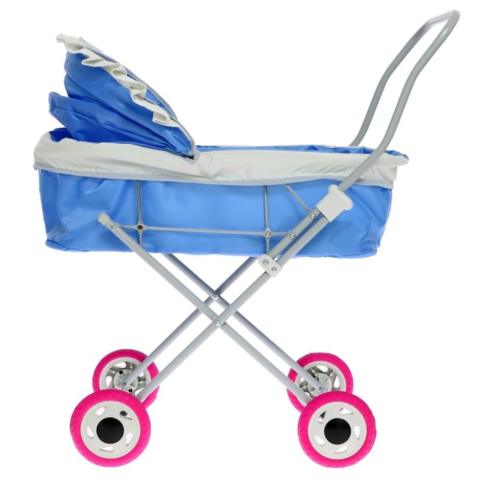 Коляска кукольная №3, цвет голубой с серым Коляска кукольная №3, цвет голубой с серым