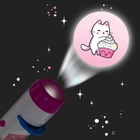 Проектор-фонарик «Самой красивой девочке», свет, цвет розовый Проектор-фонарик «Самой красивой девочке», свет, цвет розовый