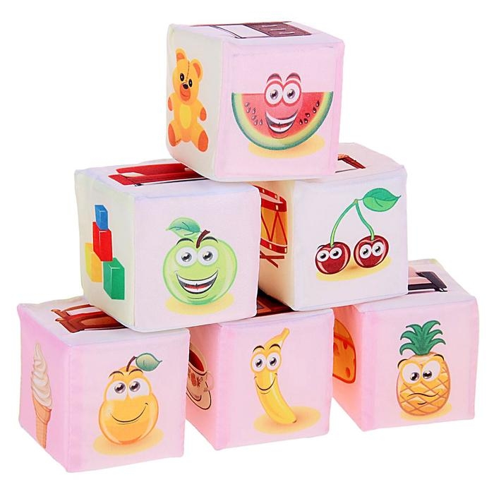 Набор мягких кубиков &laquo;Предметы&raquo;, цвет МИКС