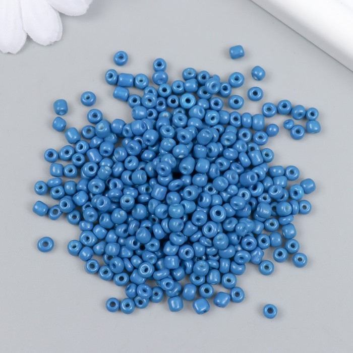 Бисер стекло 6/0 Бисер стекло 6/0 "Глубокий голубой" яркий 450 гр