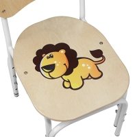 Стул детский регулируемый Яшка гр.1-3 с рисунком Лев, Кремовый белый