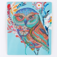 Алмазная вышивка «Сова-красавица», с подставкой, с частичным заполнением Алмазная вышивка «Сова-красавица», с подставкой, с частичным заполнением
