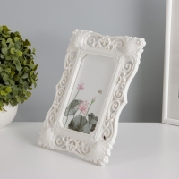 Фоторамка пластик 10х15 см "Рококо" белая 22,5х17,8 см