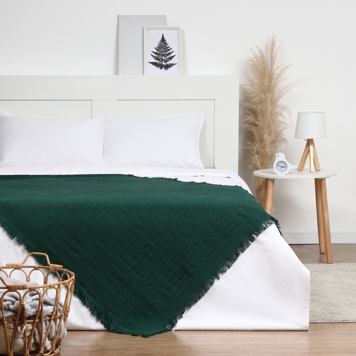 Плед Этель Emerald 130*180см , 80%хлопок, 20% п/э Плед Этель Emerald 130*180см , 80%хлопок, 20% п/э