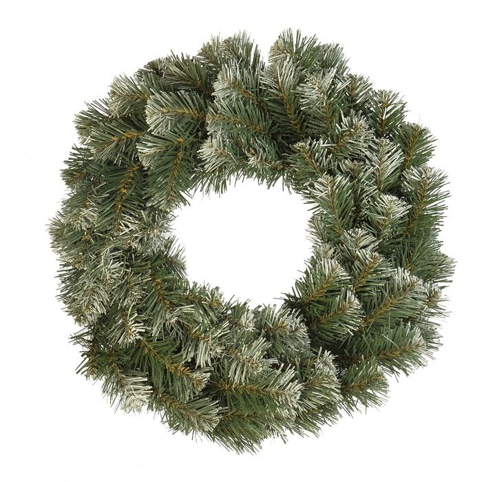 Рождественский венок "Праздничный" заснеженный 40 см., 90 веток