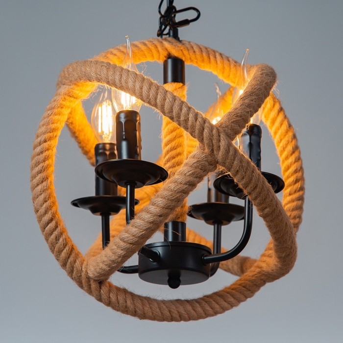 Люстра BayerLux "Плетение" 4x40Вт E27 черный 40х40х140 см