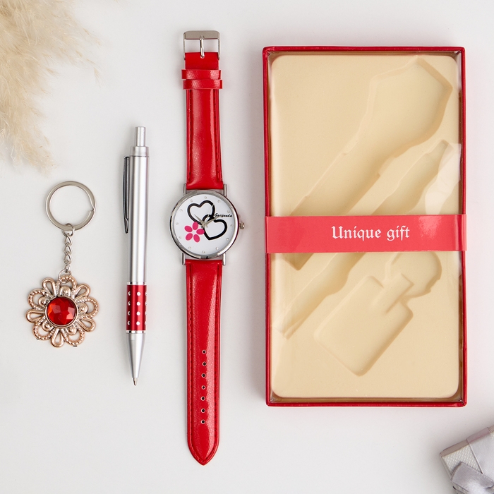 Набор подарочный 3в1 (ручка, часы, брелок)