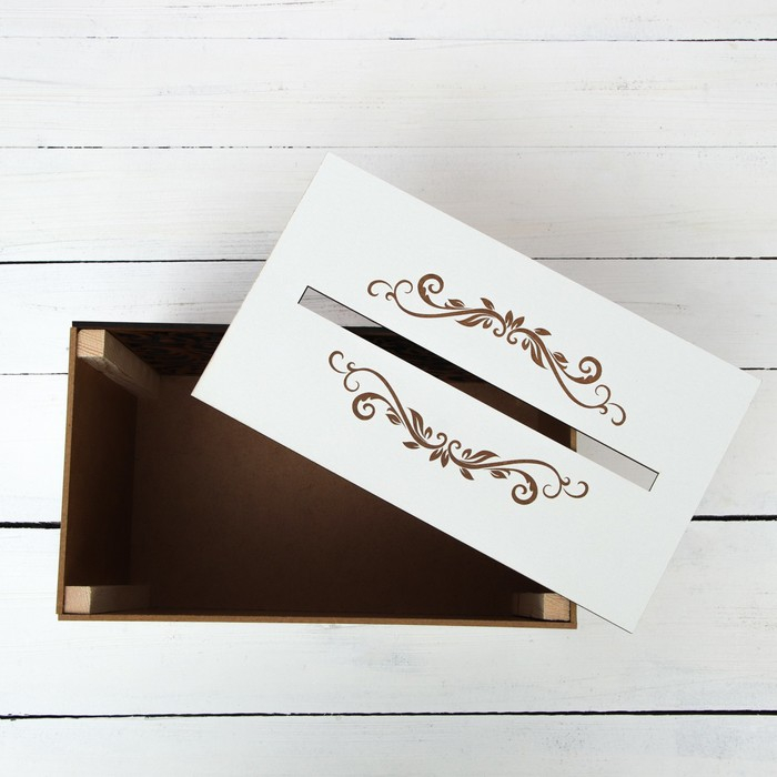 Семейный банк на свадьбу &laquo;Кольца&raquo;, белый, 25 х 18 х 14 см.