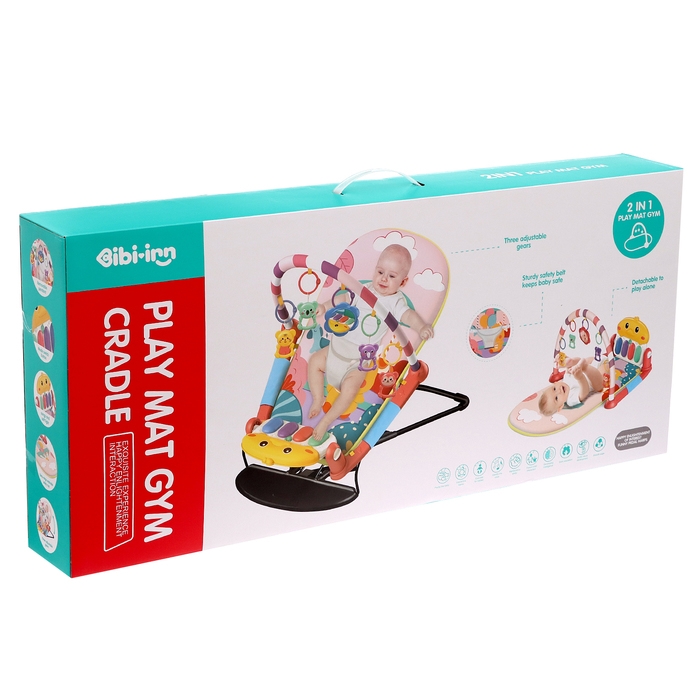 Набор 2 в 1 качель и коврик &laquo;Утёнок&raquo;, световые, звуковые эффекты, цвет розовый