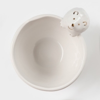 Салатник Доляна «Ёжик в золотом», 12,5×10,2×8,7 см, цвет белый Салатник Доляна «Ёжик в золотом», 12,5×10,2×8,7 см, цвет белый