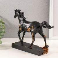 Сувенир полистоун "Конь - Стимпанк" чёрный с золотом 28,5х7х21,5 см Сувенир полистоун "Конь - Стимпанк" чёрный с золотом 28,5х7х21,5 см
