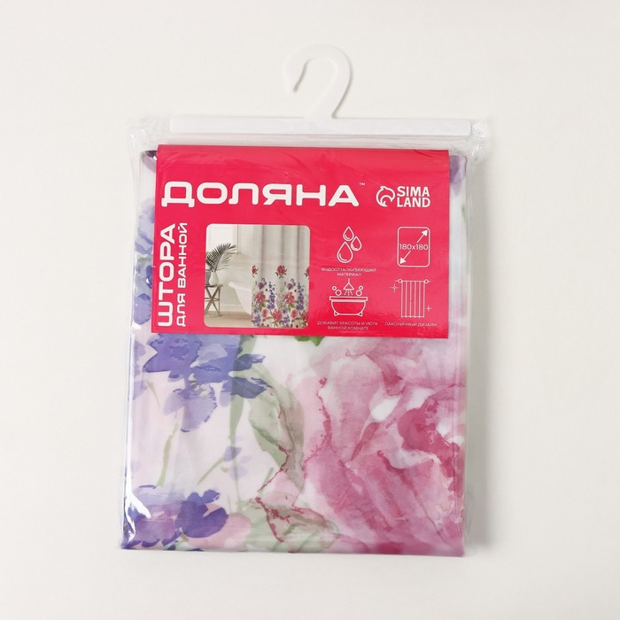 Штора для ванной Доляна &laquo;Акварель&raquo;, 180&times;180 см, EVA