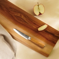 Нож кухонный SL Home &laquo;Оливия&raquo;, универсальный, лезвие 12,7 см, дамасская сталь, цвет коричневый