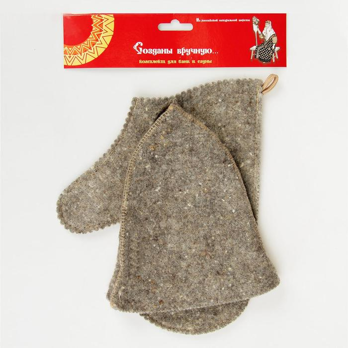 Набор для бани Набор для бани "Универсальный" шапка, рукавица