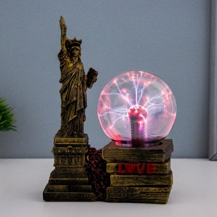 Плазменный шар Плазменный шар "Статуя свободы" золото 14х10х16 см RISALUX