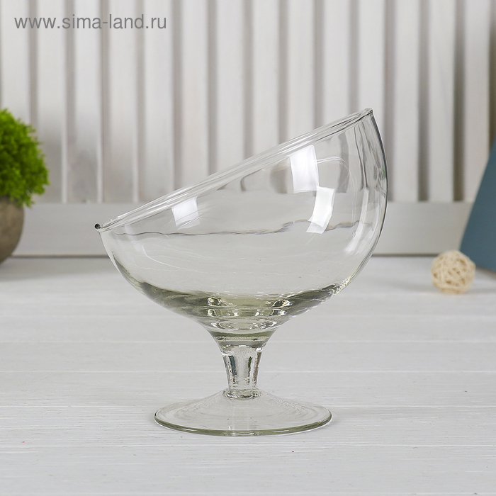 Ваза "Роджер" бокал с косым срезом d-15см, h-16см v-0,35л 1681 прозрачная