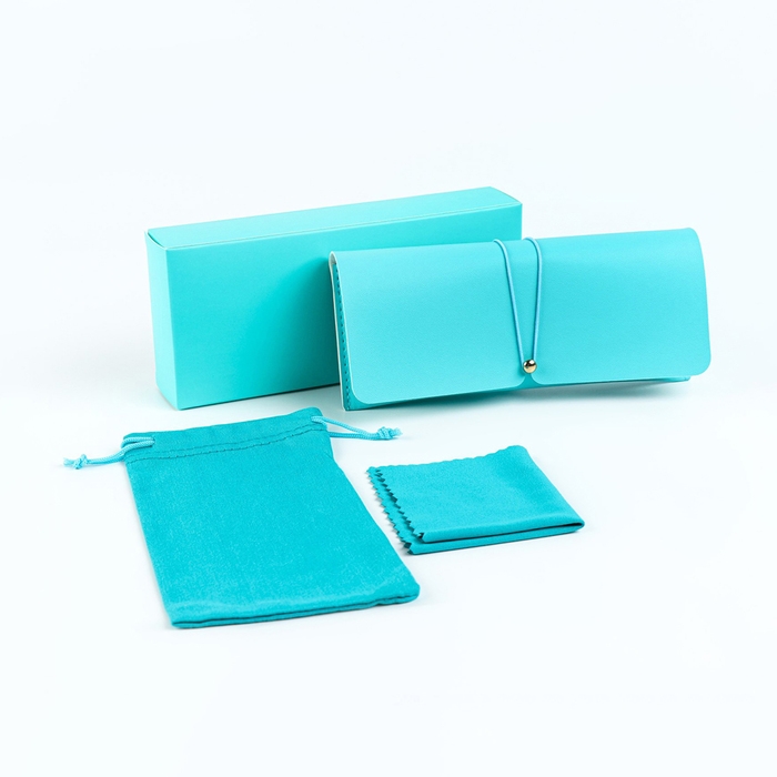 Набор для очков: футляр, чехол, салфетка, бирюзовый Набор для очков: футляр, чехол, салфетка, бирюзовый