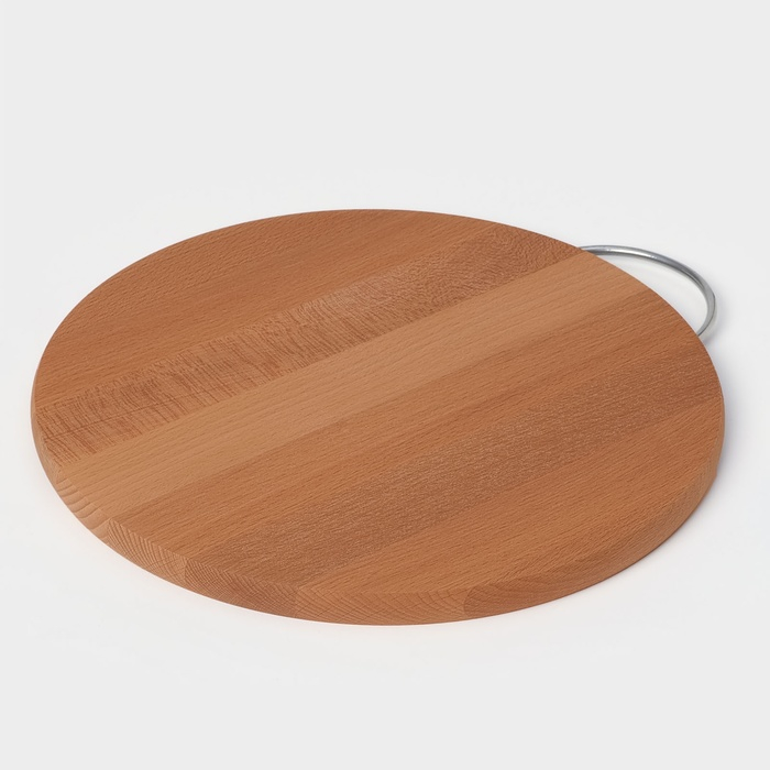 Доска разделочная Adelica, с металлической ручкой, d=30 см, толщина 1,6 см, бук