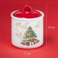 Сахарница новогодняя Доляна &laquo;Волшебное дерево&raquo;, 150 мл, керамика, цвет белый