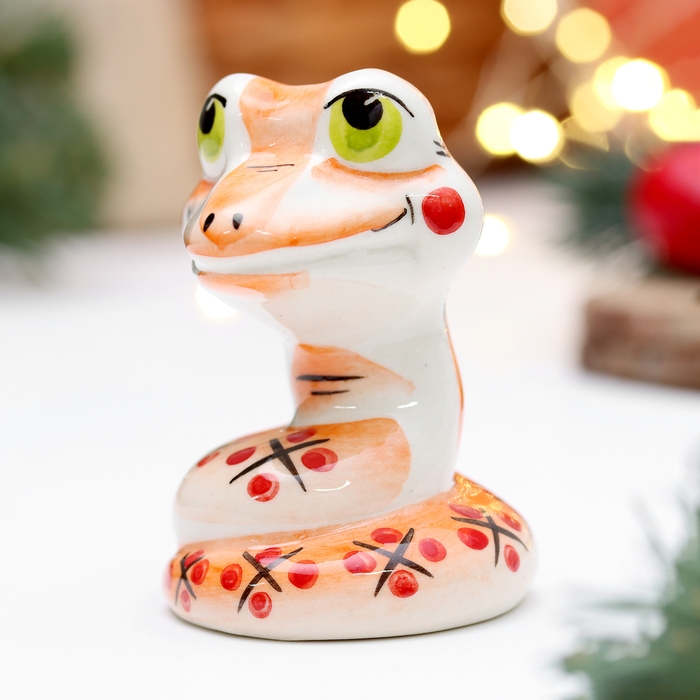 Новый год. Сувенир символ года Новый год. Сувенир символ года "Змей Улыбка красный", 7 см, фарфор