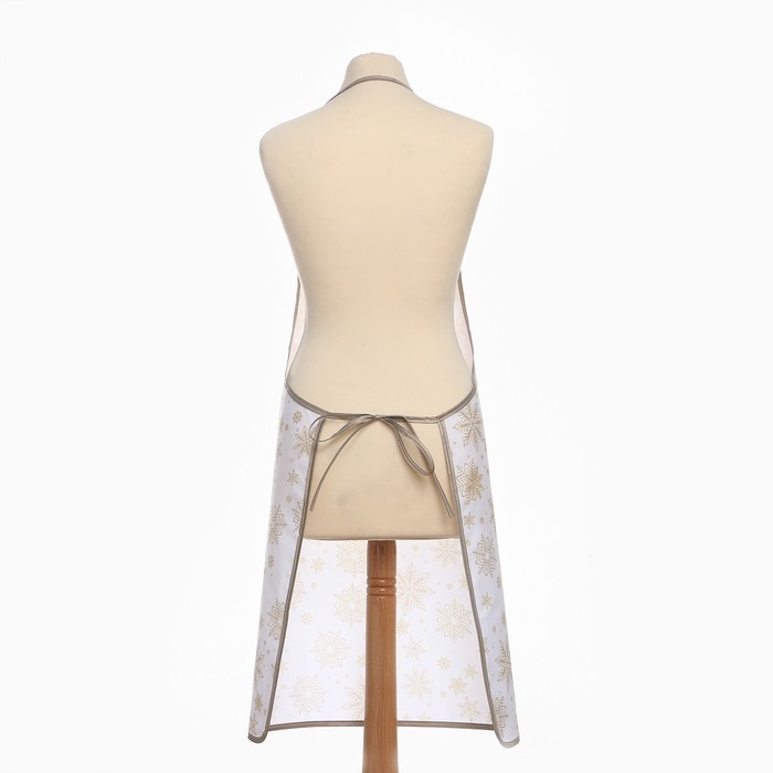 Фартук Доляна Снежинки золотые 70*80 см, 100% п/э