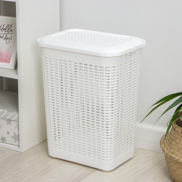 Корзина бельевая с крышкой, 50 л, 42×31×56 см, цвет МИКС Корзина бельевая с крышкой, 50 л, 42×31×56 см, цвет МИКС
