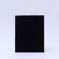 Пакет подарочный бумажный с глиттером чёрный, 21 х 11 х 27 см