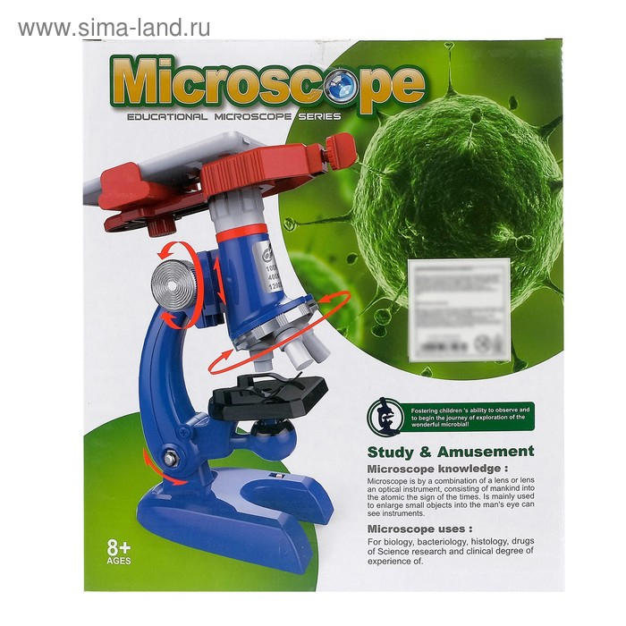 Микроскоп &laquo;Юный исследователь&raquo;, со штативом для смартфона, увеличение х1200