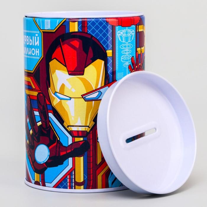 Копилка металлическая, 6,5 см х 6,5 см х 12 см Копилка металлическая, 6,5 см х 6,5 см х 12 см "Первый миллион", Мстители