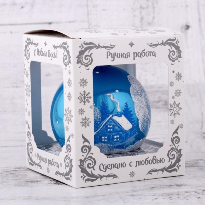 Шар "Зимний  2 "     8,5 см, микс