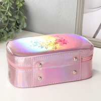 Шкатулка кожзам для косметики "Единорог в цветах" перламутр 8,5х15х22,5 см Шкатулка кожзам для косметики "Единорог в цветах" перламутр 8,5х15х22,5 см