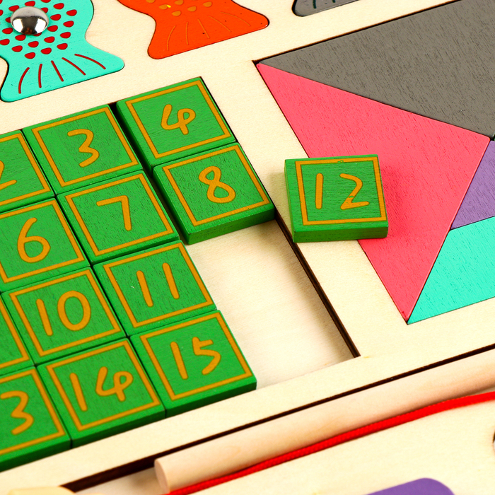 Развивающая игра 6 в 1 &laquo;Рыбалка+танграм+пятнашки+тетрис+фигуры+цифры&raquo; 30&times;45&times;0,8 см