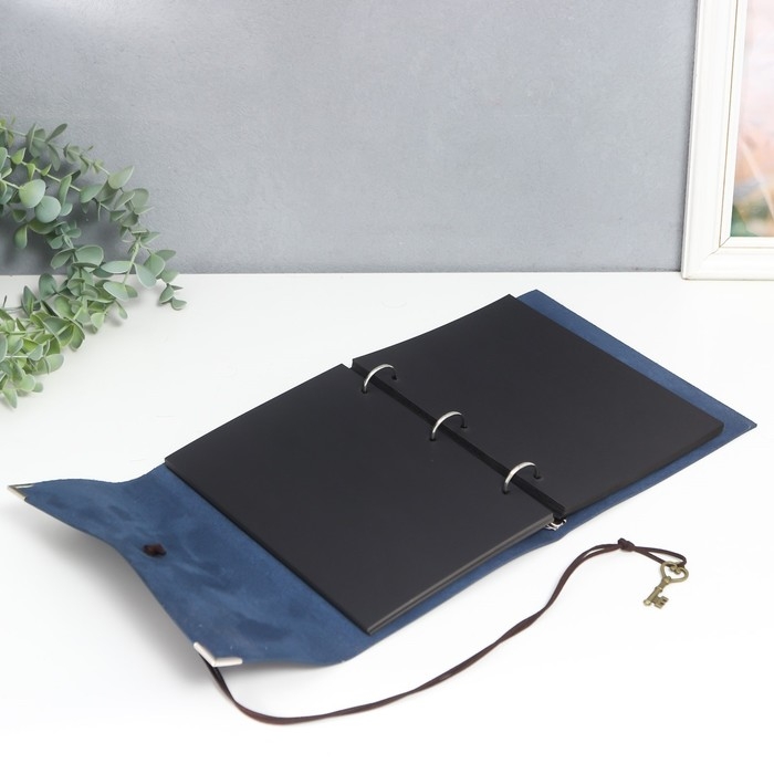 Фотоальбом 30 листов "Синий океан" кожзам (на кольцах) 22,5х18х3 см