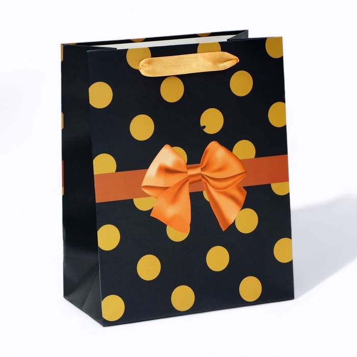 Пакет ламинированный &laquo; Горох на черном&raquo;, MS 18 &times; 23 &times; 10 см