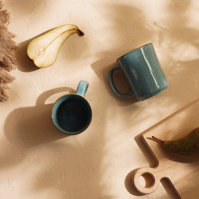 Набор кружек фарфоровых SL Home «Аззура», 400 мл, цвет голубой Набор кружек фарфоровых SL Home «Аззура», 400 мл, цвет голубой