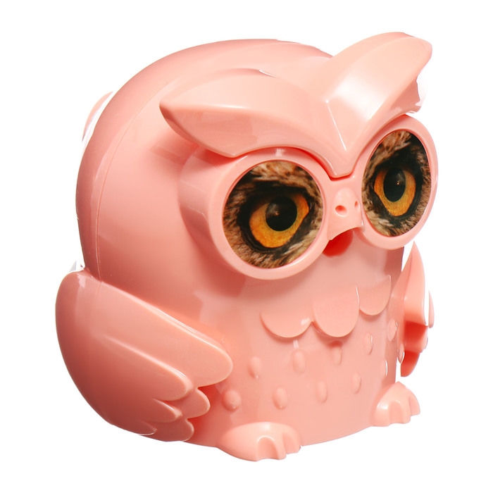 Точилка механическая с контейнером Сова Персиковая Точилка механическая с контейнером Сова Персиковая